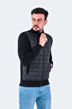 Slazenger Kapüşon Yaka Siyah Erkek Sweatshırt BASIL