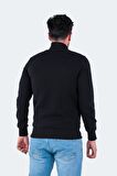 Slazenger Kapüşon Yaka Siyah Erkek Sweatshırt BASIL