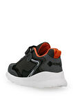 Slazenger KAORU IN Çocuk Cırt Cırtlı Koyu Gri / Turuncu Sneaker