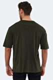 Slazenger KAISER IN Oversize Erkek Oversıze Koyu Yeşil Tişört