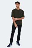 Slazenger KAISER IN Oversize Erkek Oversıze Koyu Yeşil Tişört
