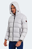 Slazenger HANK Erkek Kapüşonlu Şişme Taş Gri Mont & Kaban
