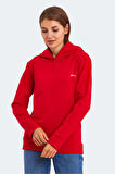 Slazenger KATHY IN Kadın Kapüşonlu Kırmızı Sweatshirt