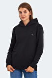 Slazenger KATHY IN Kadın Kapüşonlu Siyah Sweatshirt