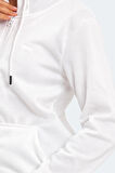 Slazenger KATYA Kadın Fermuarlı Kapüşonlu Cepli Beyaz Sweatshirt
