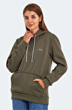 Slazenger KESHIAN IN Kadın Kapüşonlu Cepli Haki Sweatshirt