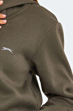 Slazenger KESHIAN IN Kadın Kapüşonlu Cepli Haki Sweatshirt