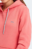 Slazenger KESHIAN IN Kadın Kapüşonlu Cepli Mercan Sweatshirt