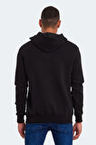 Slazenger KEANS IN Erkek Kapüşonlu Cepli Siyah Sweatshirt