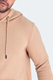 Slazenger KEANS IN Erkek Kapüşonlu Cepli Açık Kahve Sweatshirt