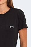 Slazenger KORNELI I Kadın Slim Fit Siyah Tişört