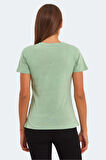Slazenger KORNELI I Kadın Slim Fit Açık Yeşil Tişört