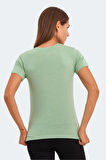 Slazenger KRISTEN I Kadın V Yaka Açık Yeşil Tişört