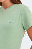 Slazenger KRISTEN I Kadın V Yaka Açık Yeşil Tişört