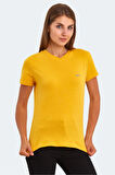 Slazenger KRISTEN I Kadın V Yaka Hardal Tişört