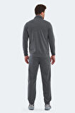 Slazenger ORAN I Erkek Fermuarlı Dik Yaka Cepli Koyu Gri Eşofman Takımı