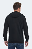 Slazenger OSLO IN Erkek Kapüşonlu Cepli Siyah Sweatshirt