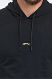 Slazenger OSLO IN Erkek Kapüşonlu Cepli Siyah Sweatshirt