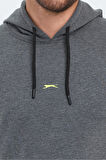 Slazenger OSLO IN Erkek Kapüşonlu Cepli Koyu Gri Sweatshirt