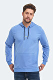 Slazenger OSLO IN Erkek Kapüşonlu Cepli Turkuaz Sweatshirt