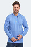 Slazenger OSLO IN Erkek Kapüşonlu Cepli Turkuaz Sweatshirt