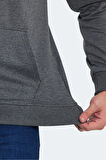Slazenger ONCA Erkek Kanguru Cepli Kapüşonlu Koyu Gri Sweatshirt