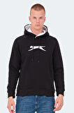 Slazenger KNIFE I Erkek Kapüşonlu Cepli Siyah Sweatshirt