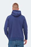 Slazenger KNIFE I Erkek Kapüşonlu Cepli Lacivert Sweatshirt