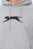 Slazenger KNIFE I Erkek Kapüşonlu Cepli Gri Sweatshirt