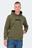Slazenger KNIFE I Erkek Kapüşonlu Cepli Haki Sweatshirt