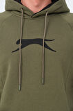Slazenger KNIFE I Erkek Kapüşonlu Cepli Haki Sweatshirt