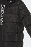 Slazenger NEONS Çocuk Kapüşonlu Şişme Siyah Mont & Kaban