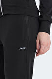 Slazenger REFER Kadın Fermuarlı Dik Yaka Cepli Siyah Eşofman Takımı
