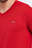 Slazenger KATRIINA Erkek V Yaka Kırmızı Tişört