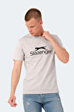 Slazenger VEERA IN Erkek Baskılı Taş Gri Tişört