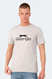 Slazenger VEERA IN Erkek Baskılı Taş Gri Tişört