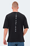 Slazenger VENETIA I Erkek Baskılı Oversıze Siyah Tişört