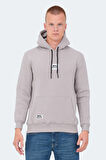 Slazenger OPHIR I Erkek Kapüşonlu Cepli Taş Gri Sweatshirt