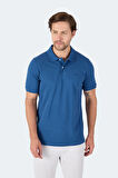 Slazenger VALE KTN Erkek Polo Yaka Saks Mavi Tişört