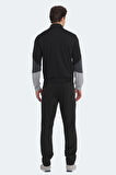 Slazenger RAPID Erkek Fermuarlı Dik Yaka Cepli Siyah Eşofman Takımı