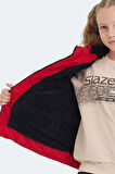 Slazenger CALISTO Çocuk Kapüşonlu Şişme Kırmızı Mont & Kaban