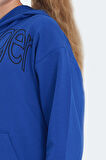 Slazenger LETTO Çocuk Kapüşonlu Cepli Saks Mavi Sweatshirt
