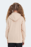 Slazenger LINK Çocuk Kapüşonlu Cepli Camel Sweatshirt