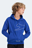 Slazenger LINK Çocuk Kapüşonlu Cepli Saks Mavi Sweatshirt