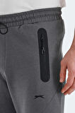 Slazenger VARUNA Erkek Fermuar Cepli Dar Paça Koyu Gri Eşofman Altı