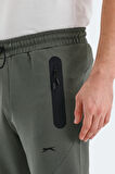 Slazenger VARUNA Erkek Fermuar Cepli Dar Paça Haki Eşofman Altı