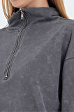 Slazenger VIEWER OVERSIZE Kadın Sweatshirt Koyu Gri