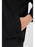 Slazenger VIKENTI SW Oversize Kadın Cepli Oversıze Siyah Sweatshirt