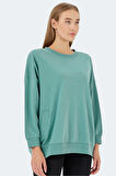 Slazenger VIKENTI SW OVERSIZE Kadın Sweatshirt Yeşil