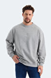 Slazenger VADIK Oversize Erkek  Gri Sweatshirt